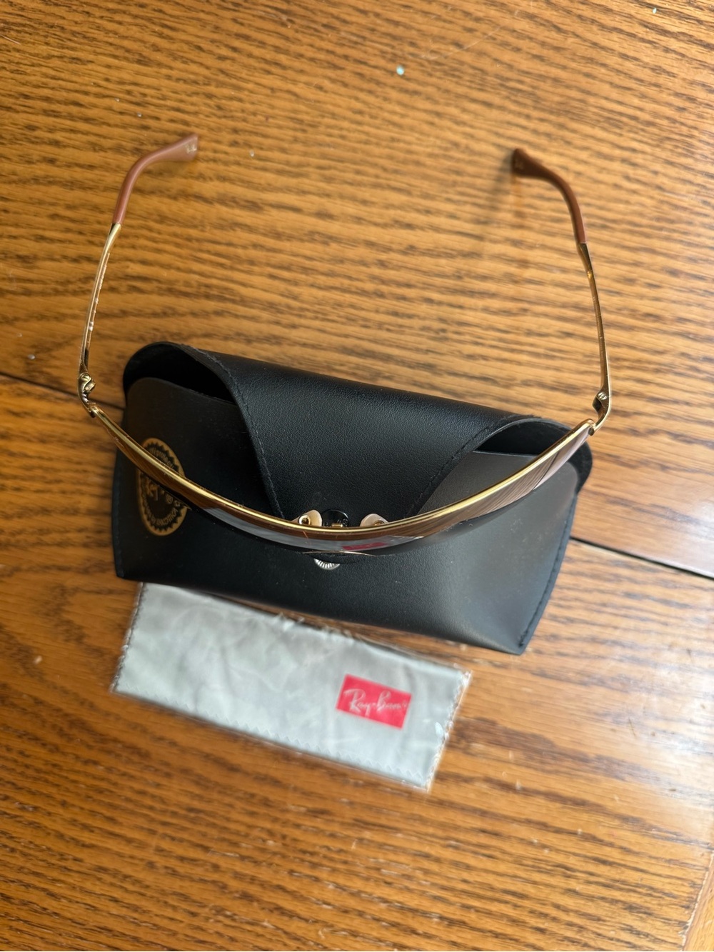 Ray-Ban Gold Frame Brown Gradient Shield Sunglasses - Picture 7 of 9